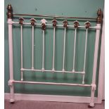 Vict 4ft 6"" Brass & Cast Bed Head