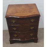 Quality Mahogany Serpentine Miniature Chest Dimensions: 53cm W 42cm D 68cm H