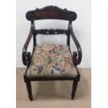 William IV Period Mahogany Carver Chair