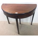 Edw Mahogany Demi Lune Foldover Card Table