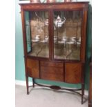 Edw Period Inlaid Mahogany Display Cabinet Dimensions: 123cm W 38cm D 185cm H