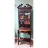 Edw Period Mahogany Bow Front Silver Cabinet