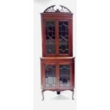 Edw Inlaid Mahogany Corner Cabinet