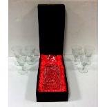 Thomas Webb Hand Cut Boxed Decanter Plus 6 Sherry Glasses