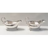 Pair of Solid Silver Birmingham Sauce Boats