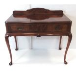 Quality Edw Burr Walnut 1 Drawer Sidetable by Wolff & O'Meara Ltd Dimensions: 112cm W 59cm D 99cm H