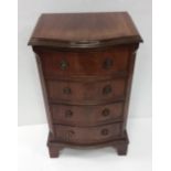 Mahogany Bowfront Miniature Chest Dimensions: 46cm W 34cm D 74cm H