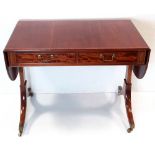 Elegant Edw Style Inlaid Mahogany Sofa Table