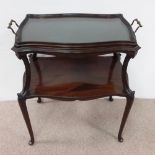 Elegant Edw Mahogany Serving Table with Tray