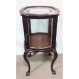 Unusual Vict Mahogany Shaped Miniature Display Cabinet