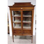 Edw Inlaid Mahogany Miniature Display Cabinet Dimensions: 83cm W 39cm D 153cm H