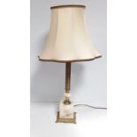 Unusual Brass & Onyx Table Lamp