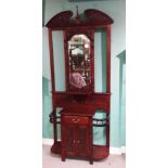 Very Clean Mahogany Mirror Back Hallstand