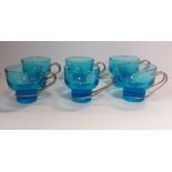 Set of 6 Blue Punch Mugs