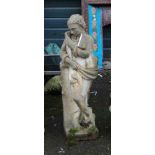 A 35" pre-cast garden statue of a Classical female