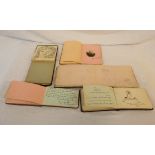 Five early 20th Century autograph books containing various poems, ditties, sketches and paintings