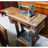 A Singer treadle sewing machine