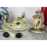 Four Italian Zampiva ceramic clowns