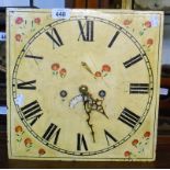 A 13" 19th Century painted longcase clock dial with applied battery movement