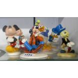 Seven Royal Doulton Walt Disney Film Classic characters comprising Mickey and Minnie, Donald and