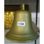 A heavy cast brass bell and clapper