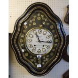 A 25" 19th Century Alasce style provincial wall clock of serpentine design with decorative dial