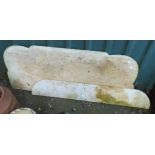 A 3' 11" shaped piece of white marble (table top) - sold with another smaller piece