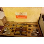 A boxed Whitworth BSW Presto circular tap and die set No. 374C