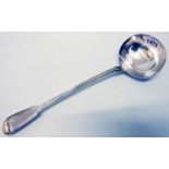 A 13 1/2" Victorian silver fiddle pattern ladle, by William Eaton - London 1842