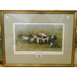 L. Sandys-Lumsdaing: a gilt framed porcine print entitled "Match of the Day" - signed in pencil