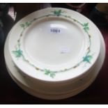 Nine early 20th Century English plates with painted ivy leaf decoration - six dinner and three