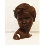 An 8" resin head of a child - stamped AP242