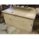 A 23" Victorian stripped pine lift-top box