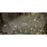 A part suite of cut glass wines, tumblers, sherries, etc.