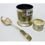 A Russian Neillo work beaker and Karkaz napkin ring - St. Petersburg 1899 -1908 - sold with a