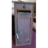 A 32 1/2" high mid 1930's cast iron Post Office wallbox by W.T. Allen & Co. of London, with crown