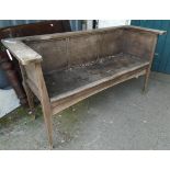 A 4' 6" teak framed tub shaped garden bench