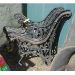 A pair of cast iron bench ends