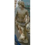 A 4' 6" garden statue of Odysseus and Argos