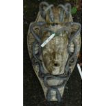 A 22" Cornish stone gorgon head with lead-work snakes - as a fountain head