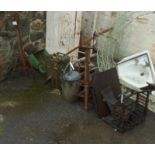 A vintage Suffolk Viceroy lawn mower - sold with a British Army 5 gallon can, two galvanized