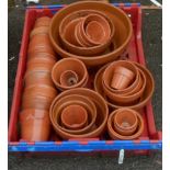 A quantity of terracotta plant pots - various size, shape and style
