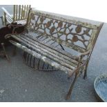 A garden bench with cast iron ends - a/f