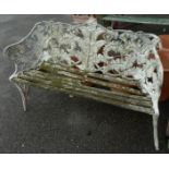 A reproduction cast aluminium Coalbrookdale style fern pattern bench - a/f