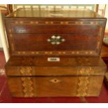 An inlaid writing box carcass - sold with another similar box