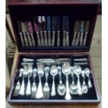 A polished wood canteen containing an eight place setting of Arthur Price silver plated Kings