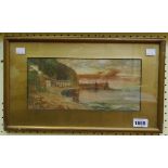 Walter Henry Sweet: a gilt framed watercolour, depicting a view of Clovelly Harbour