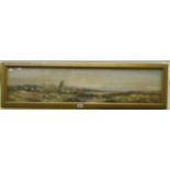 William Widgery: a gilt framed watercolour, depicting an extensive Dartmoor view with cattle in