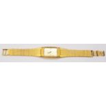 A vintage 10 micron French gold plated Tissot lady's bracelet dress watch, with gilt dial and quartz