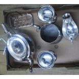 A small quantity of silver plated items including a Daniel & Arter sauce boat